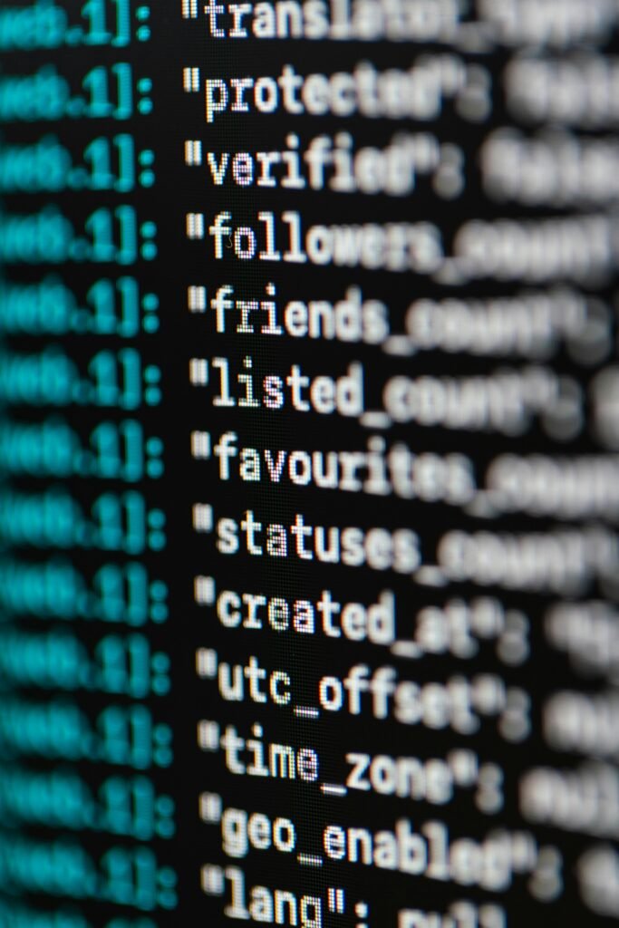 pexels photo 3861976 3861976 Extreme close-up of computer code displaying various programming terms and elements.